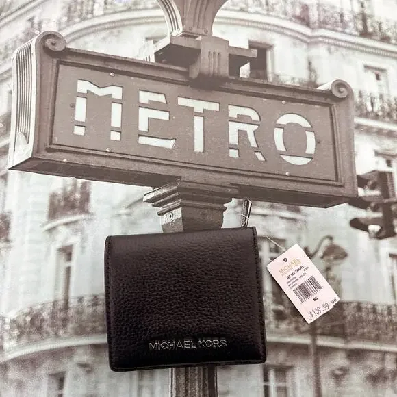 Michael Kors 35S9STVD2L Jet Set Medium Leather Card Case Wallet: - Picture 1 of 8